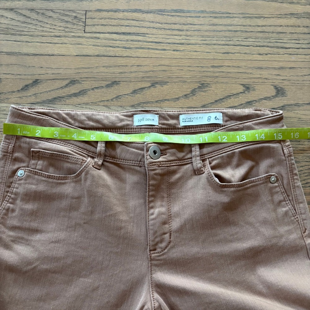 J.Jill Authentic Fit Slim Ankle Pants Womens 6 Brown Tan Stretch Denim Jeans - Picture 4 of 8